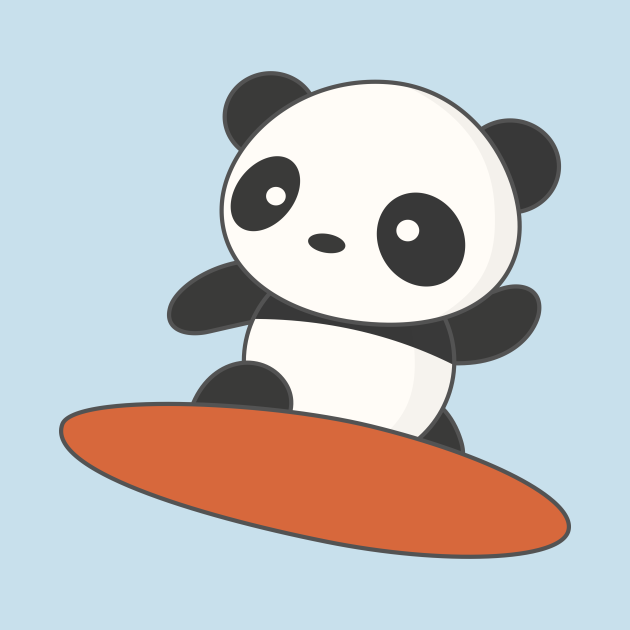 Disover Kawaii Cute Surfing Panda T-Shirt - Surfing - T-Shirt