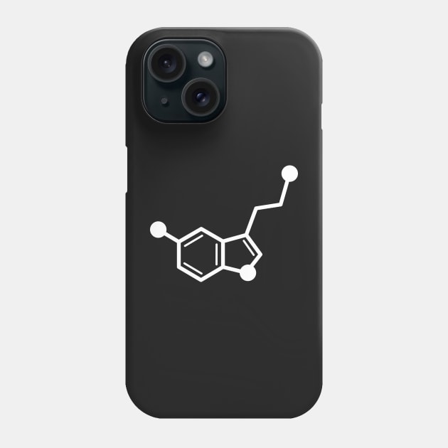 Serotonin Molecule White Phone Case by dotsan