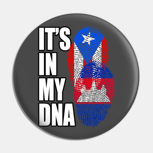 Cambodian And Puerto Rican Mix DNA Flag Heritage Gift Pin by Just Rep It!!