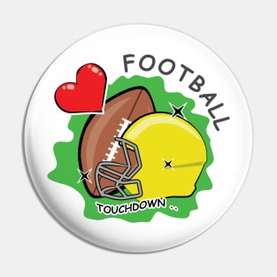 I Love American Football Pin