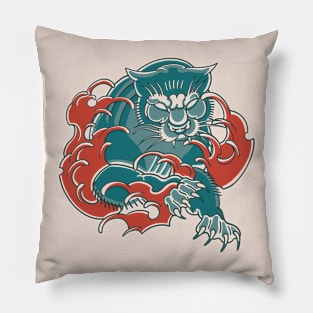 Jaguar Traditional Tattoo Art Pillow