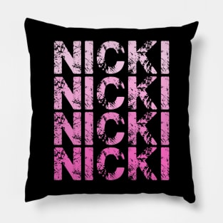 Personalized Name Nicki I Love Nicki Vintage Pillow