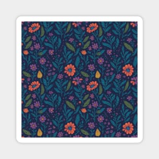 Scandinavian Summer Colorful Spring Flowers Magnet