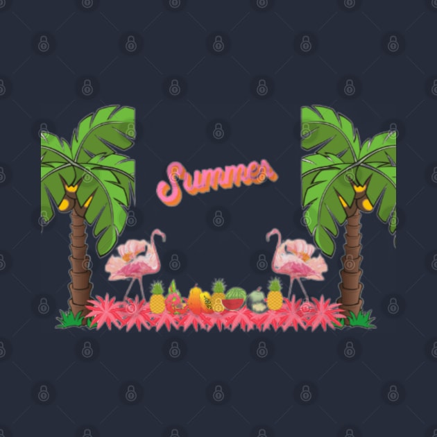 flamingo and pineapple by UR FAVORITE STORE