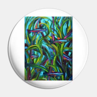 Neon Tetra Fish Art by Robert Phelps Pin