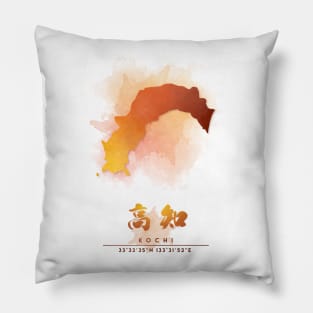 Kochi Watercolor Map Pillow