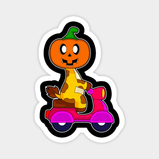 Giraffe Halloween Pumpkin Scooter Magnet