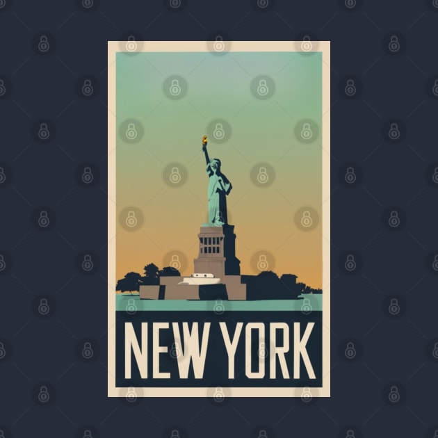 A Vintage Travel Art of New York - US by goodoldvintage