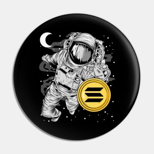 Astronaut Reaching Solana Coin To The Moon Crypto Token Cryptocurrency Wallet Birthday Gift For Men Women Kids Pin