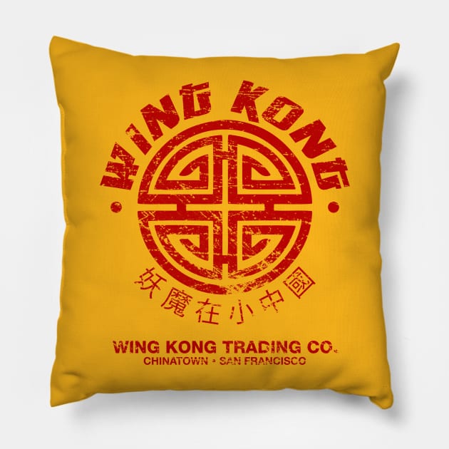 Wing Kong Trading Co. (worn look) Pillow by MoviTees.com