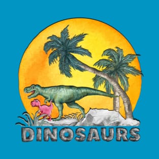 Watercolor Dinosaurs T-Shirt