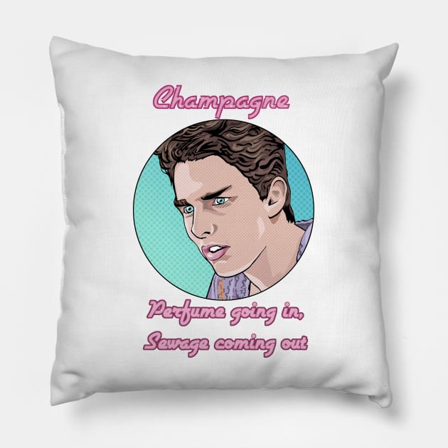 Champagne - diagnosis by an 80s bartender Pillow by FanboyMuseum