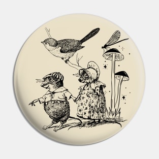 Weirdcore mice bird and mushrooms Pin