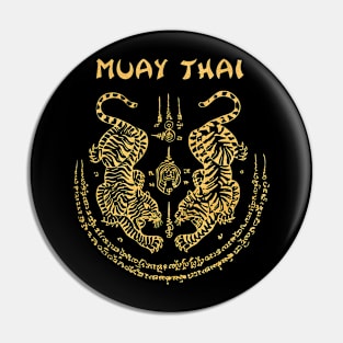 Muay Thai Tiger Sak Yant Tattoo Kickboxing Thailand Pin