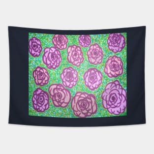 Preppy Rose Garden Print Tapestry