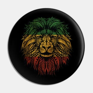 Lion Rasta Reggae Mandala Pin