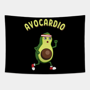 Avocardio Running Avocado Athlete Fitness Tapestry