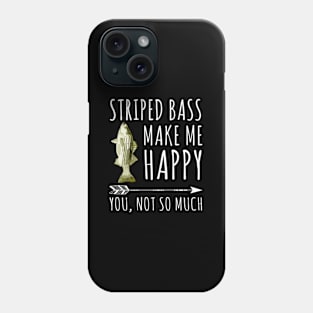 Striped Bass Make Me HapYou Not So Much Fish Phone Case