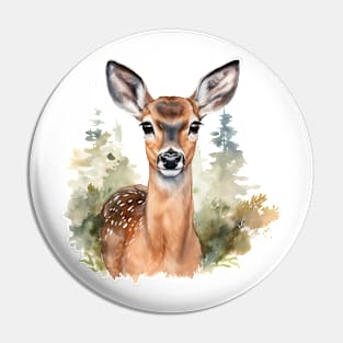 Watercolor Doe 1 Pin