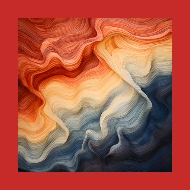 Warm-Toned Abstract Wave Desktop Wallpaper by AbstractGuy