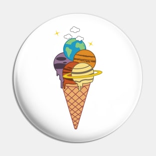 Ice-cream Planet Sci Fi Pin