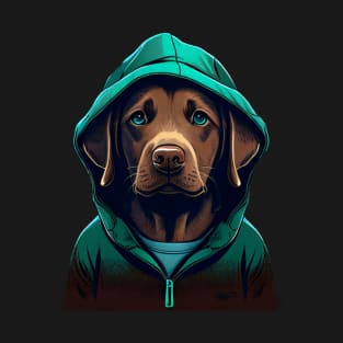 Labrador Retriever Wearing a Hoodie T-Shirt