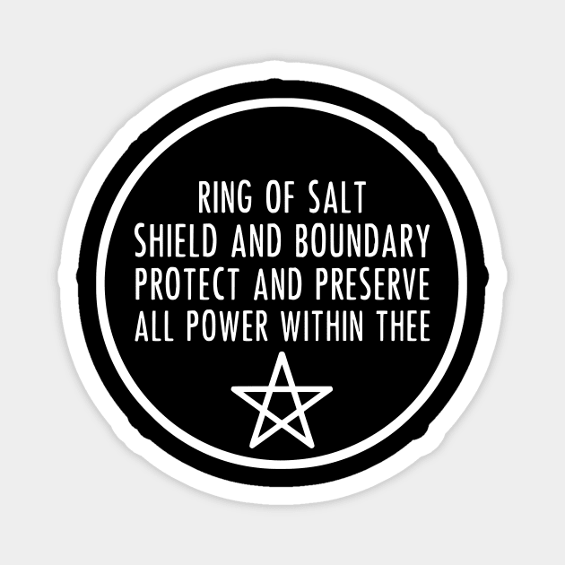 Ring of Salt Protection Pentagram Magnet by prettyinpunk