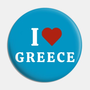 I Love Greece Pin
