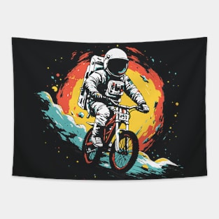 Cosmic Cyclist // Awesome Astronaut on a Bicycle in Outer Space alt Tapestry