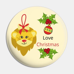 Cute love christmas lion Pin