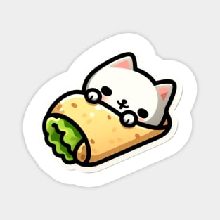 a cat in a burrito Magnet