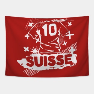 Vintage Swiss Football // Retro Grunge Switzerland Soccer Tapestry