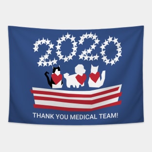 Patriotic 2020 Pets Thank you Medical Team! Tapestry