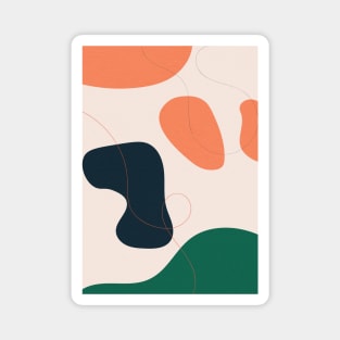 Abstract Mid Century Shapes, Coral Tones Magnet