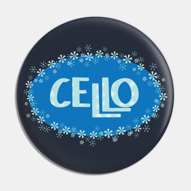 Winter Cello Pin by Barthol Graphics