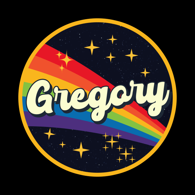 Gregory // Rainbow In Space Vintage Style by LMW Art