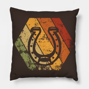 Horse Hooves Retro Vintage Icon Symbol Pillow