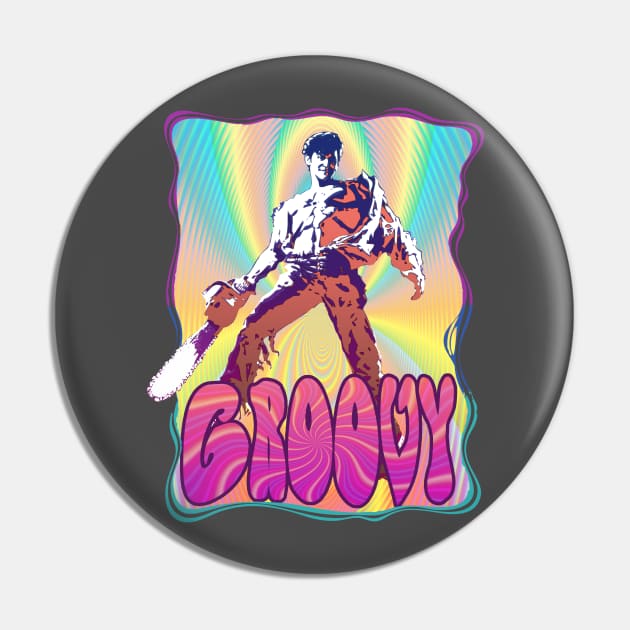 Evil Dead Ash Williams Groovy Pin by jhunt5440