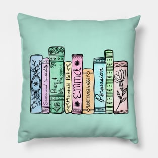 Jane Austen Bookshelf No.6 Pillow