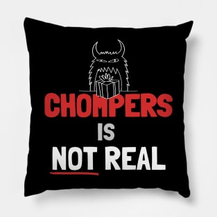 Chompers White Print Pillow