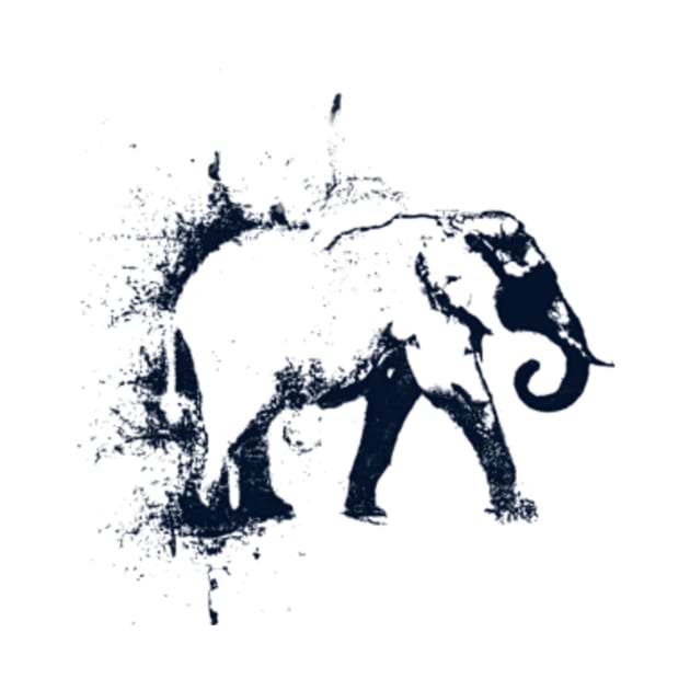 Abstract Stencil Elephant by poppijanne