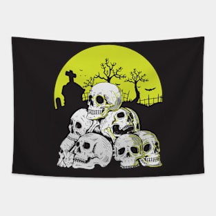 Skull Moon Smile Tapestry