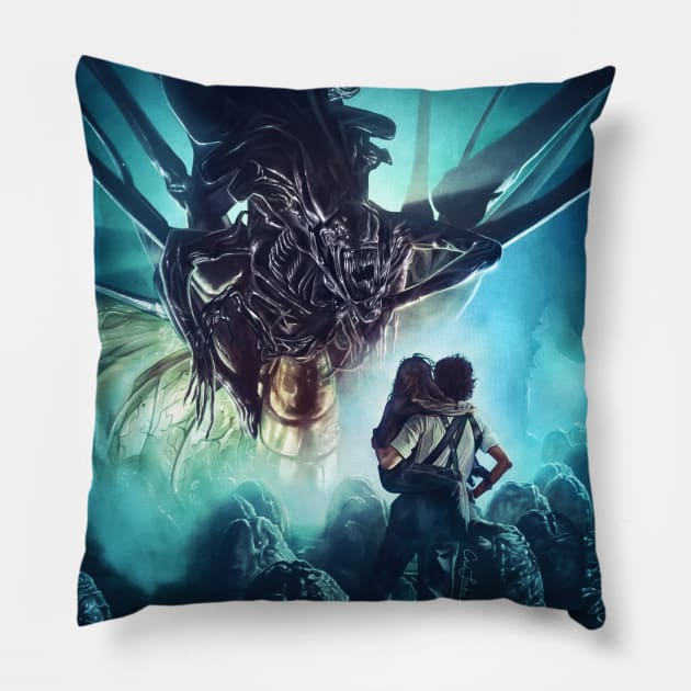 Aliens Pillow by cmloweart