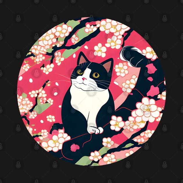 Cherry Blossom Kawaii Cat Sakura Japanese - Funny Cats by Jason Smith