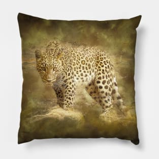 Panther Animal Wildlife Jungle Nature Adventure Watercolor Digital Painting Pillow