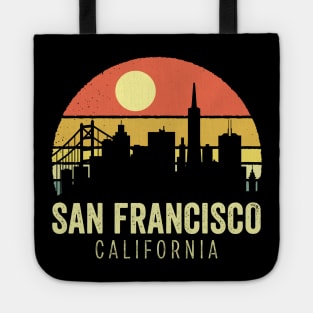 San Francisco California Vintage Sunset Tote