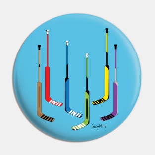 Hockey Goalie Sticks Colorful Pin