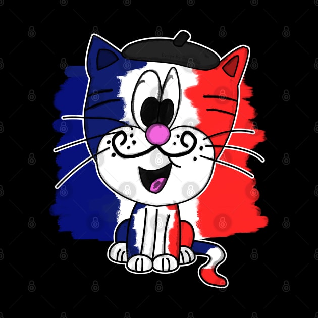 Bastille Day 14 July French Tricolore Cat Funny by doodlerob