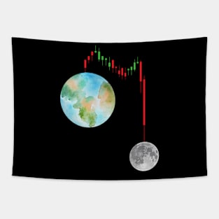 Crypto Hodl Vintage Trading Chart To The Moon Tapestry