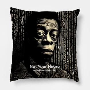 Black History Month: James Baldwin, Not Your Negro on a Dark Background Pillow